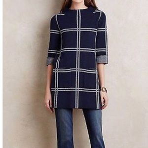 Anthropologie Moth Paned Sweater Tunic